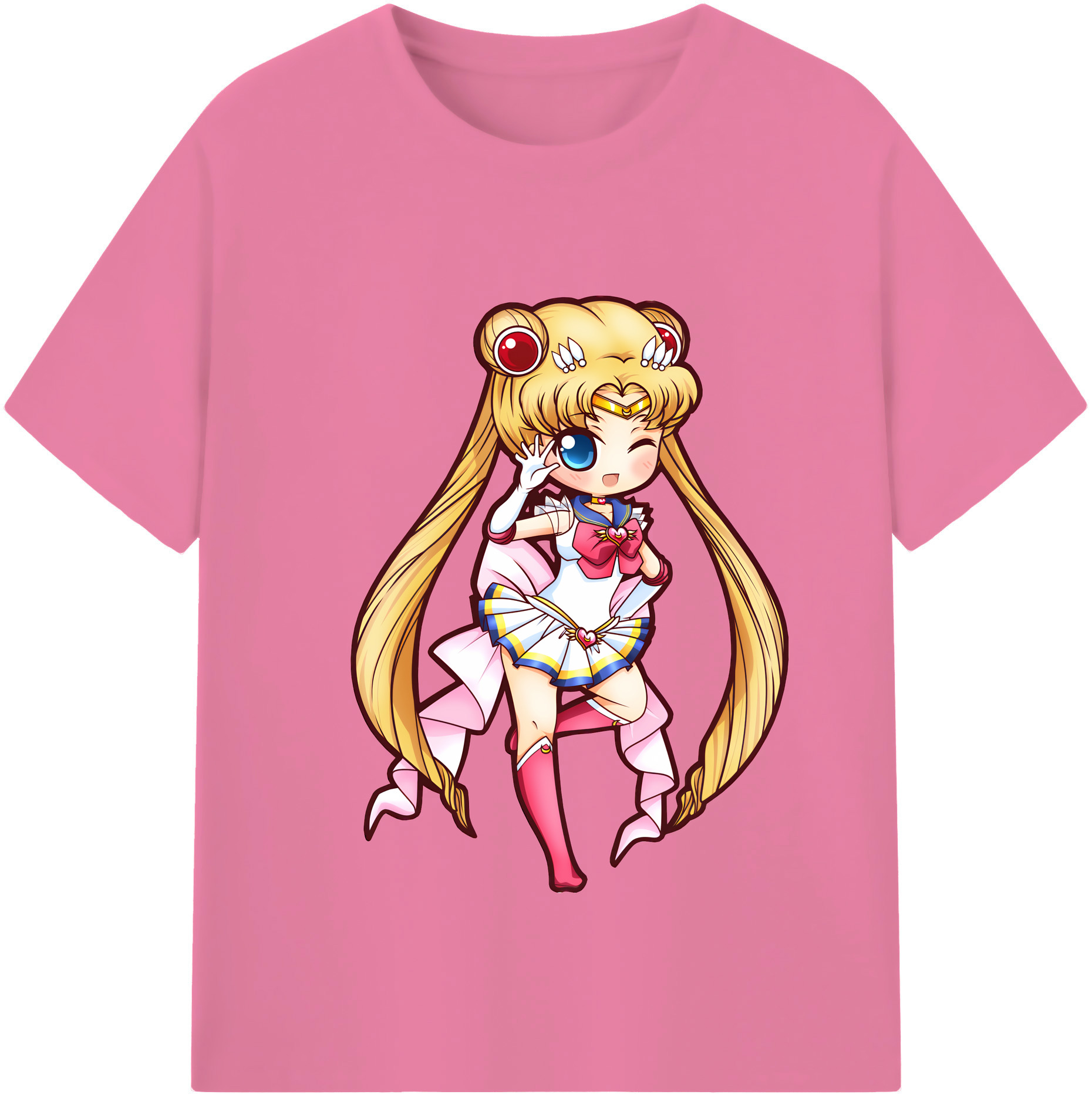 （画像用） 美少女戦士セーラームーン 月野 うさぎ つきの うさぎ Sailor Moon Tsukino Usagi 綿100％半袖Tシャツ（フロントプリント）